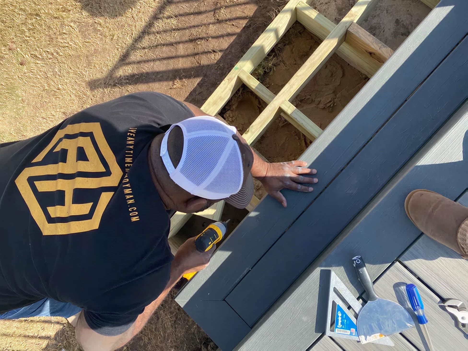 Completed deck build by Anytime Handyman